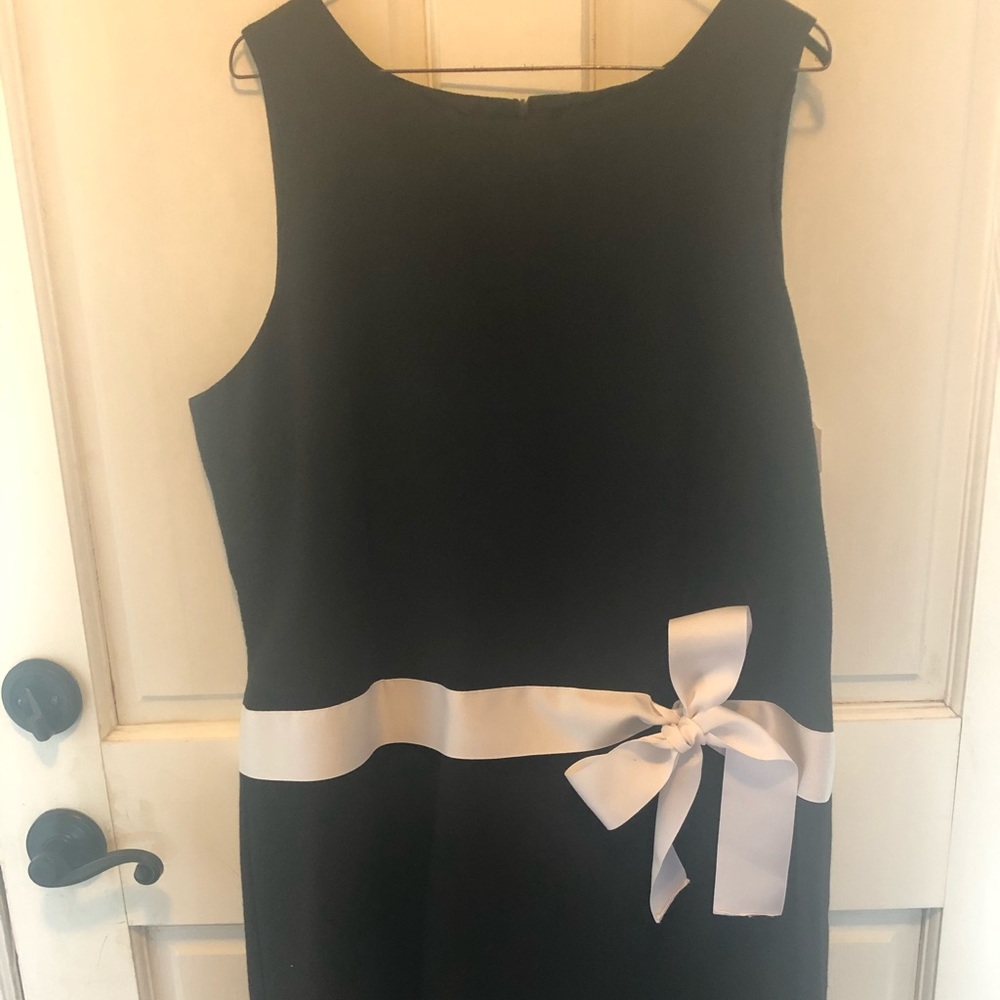 Talbot’s Black Linen Dress with White Ribbon